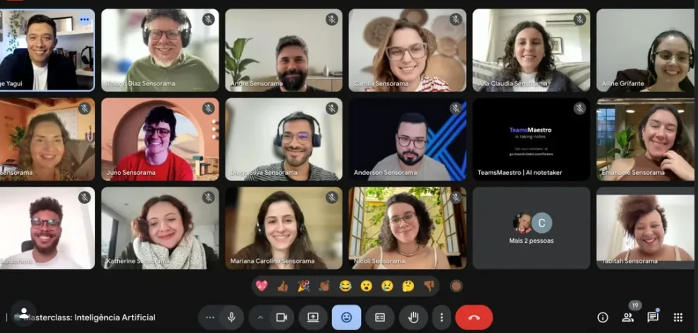 Participantes de uma masterclass online de inteligência artificial